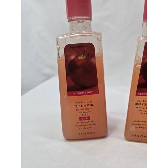 VTG Bath & Body Works Country Apple Liquid Hand Soap Lot Of 2 Plus Refill-READ - Picture 2 of 10